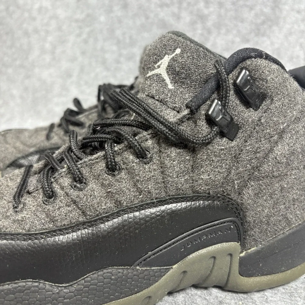 Jordan 12 Retro Wool Dark Grey Black 852626-003 Mens‎ 5.5Y Sneakers